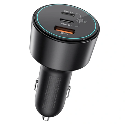 WIWU WI-QO026 Starship 200W Dual USB-C + USB-A Fast Car Charnger