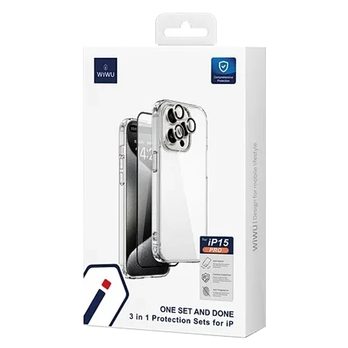 WiWU IP001 3 in 1 Protection Set For iPhone 15 Pro Max